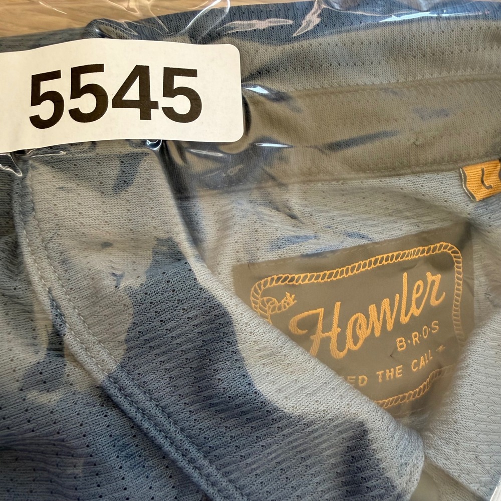 Howler Brothers Polo Men L Blue H Bar B Tech Western Yoke Snap Pocket - Picture 8 of 8